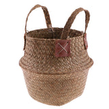 Max StrawWoven Flower Pot Vase Basket Green Plant Holder 38x34cm Brown