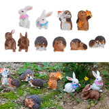 Max Micro Landscape Decor Resin Ornament Garden DIY Crafts Pair of Rabbit #1