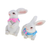 Max Micro Landscape Decor Resin Ornament Garden DIY Crafts Pair of Rabbit #1