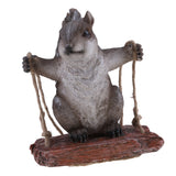 Max Resin Simulation Swing Animal Figurine Garden Ornament Decor Grey Squirrel