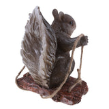 Max Resin Simulation Swing Animal Figurine Garden Ornament Decor Grey Squirrel