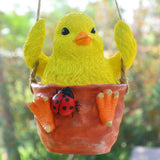 Max Resin Simulation Swing Animal Figurine Garden Ornament Decor Chicken