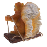 Max Resin Simulation Swing Animal Figurine Garden Ornament Decor Yellow Squirrel