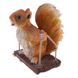 Max Resin Simulation Swing Animal Figurine Garden Ornament Decor Yellow Squirrel