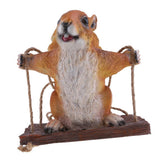 Max Resin Simulation Swing Animal Figurine Garden Ornament Decor Yellow Squirrel