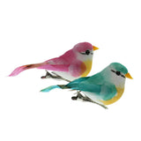 Max 2pcs Artificial Bird Feather Foam Simulation Bird Home Decor with Clip