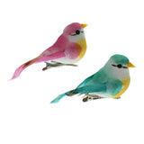 Max 2pcs Artificial Bird Feather Foam Simulation Bird Home Decor with Clip