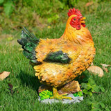 Max Resin Realistic Feathered Chick Figurines Garden Sculpture Garden Decoration
