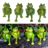 Max 1 Pair Resin Frog Ornament Animal Fairy Garden Dollhouse Home Decor Green