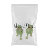 Max 1 Pair Resin Frog Ornament Animal Fairy Garden Dollhouse Home Decor Green
