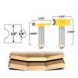 Max 2-Piece Canoe Flute and Bead Router Bit Wood Cutter Woodworking Tool 12.7mm