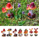 Max Resin Fairy Garden Ornament Miniature Home Decor Snail Red Mushroom