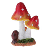 Max Resin Fairy Garden Ornament Miniature Home Decor Snail Red Mushroom