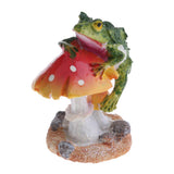 Max Resin Fairy Garden Ornament Miniature Home Decor Frog Red Mushroom