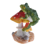 Max Resin Fairy Garden Ornament Miniature Home Decor Frog Red Mushroom