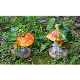 Max Resin Fairy Garden Ornament Miniature Home Decor Frog Red Mushroom