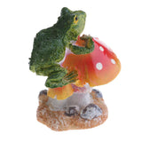 Max Resin Fairy Garden Ornament Miniature Home Decor Frog Red Mushroom