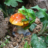 Max Resin Fairy Garden Ornament Miniature Home Decor Frog Orange Mushroom