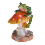 Max Resin Fairy Garden Ornament Miniature Home Decor Frog Orange Mushroom