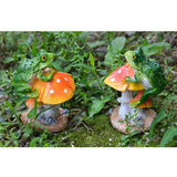 Max Resin Fairy Garden Ornament Miniature Home Decor Frog Orange Mushroom