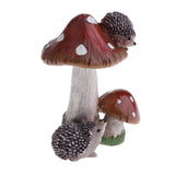 Max Resin Fairy Garden Ornament Miniature Home Decor Hedgehog Brown Mushroom
