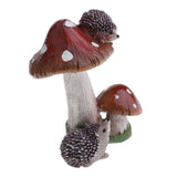 Max Resin Fairy Garden Ornament Miniature Home Decor Hedgehog Brown Mushroom