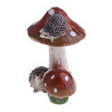 Max Resin Fairy Garden Ornament Miniature Home Decor Hedgehog Brown Mushroom