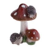 Max Resin Fairy Garden Ornament Miniature Home Decor Hedgehog Brown Mushroom