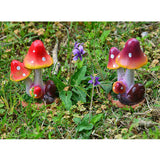 Max Resin Fairy Garden Ornament Miniature Home Decor Hedgehog Orange Mushroom