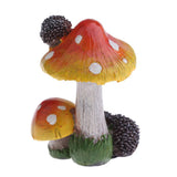 Max Resin Fairy Garden Ornament Miniature Home Decor Hedgehog Orange Mushroom