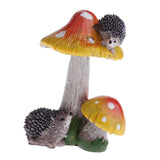 Max Resin Fairy Garden Ornament Miniature Home Decor Hedgehog Orange Mushroom