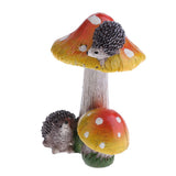 Max Resin Fairy Garden Ornament Miniature Home Decor Hedgehog Orange Mushroom