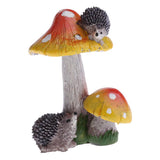 Max Resin Fairy Garden Ornament Miniature Home Decor Hedgehog Orange Mushroom