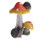 Max Resin Fairy Garden Ornament Miniature Home Decor Hedgehog Orange Mushroom
