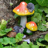 Max Resin Fairy Garden Ornament Miniature Home Decor Hedgehog Orange Mushroom