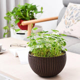 Max Plastic Flower Pot Hanging Basket Balcony Garden Plant Planter Chain Brown