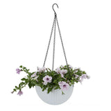 Max Plastic Flower Pot Hanging Basket Balcony Garden Plant Planter Chain White