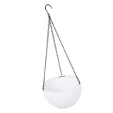 Max Plastic Flower Pot Hanging Basket Balcony Garden Plant Planter Chain White