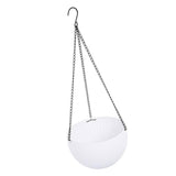 Max Plastic Flower Pot Hanging Basket Balcony Garden Plant Planter Chain White