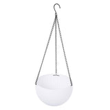 Max Plastic Flower Pot Hanging Basket Balcony Garden Plant Planter Chain White