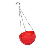 Max Plastic Flower Pot Hanging Basket Balcony Garden Plant Planter Chain Red