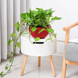Max Plastic Flower Pot Hanging Basket Balcony Garden Plant Planter Chain Red