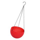 Max Plastic Flower Pot Hanging Basket Balcony Garden Plant Planter Chain Red