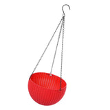 Max Plastic Flower Pot Hanging Basket Balcony Garden Plant Planter Chain Red