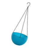 Max Plastic Flower Pot Hanging Basket Balcony Garden Plant Planter Chain Blue