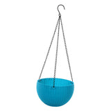 Max Plastic Flower Pot Hanging Basket Balcony Garden Plant Planter Chain Blue