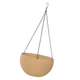 Max Plastic Flower Pot Hanging Basket Balcony Garden Plant Planter Chain Khaki