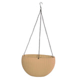 Max Plastic Flower Pot Hanging Basket Balcony Garden Plant Planter Chain Khaki