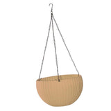 Max Plastic Flower Pot Hanging Basket Balcony Garden Plant Planter Chain Khaki