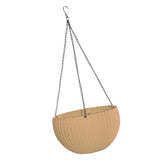 Max Plastic Flower Pot Hanging Basket Balcony Garden Plant Planter Chain Khaki